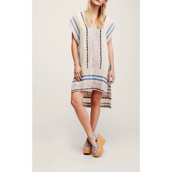 Free People Boho Stripe Kaftan Pullover Dress - Picture 1 of 8